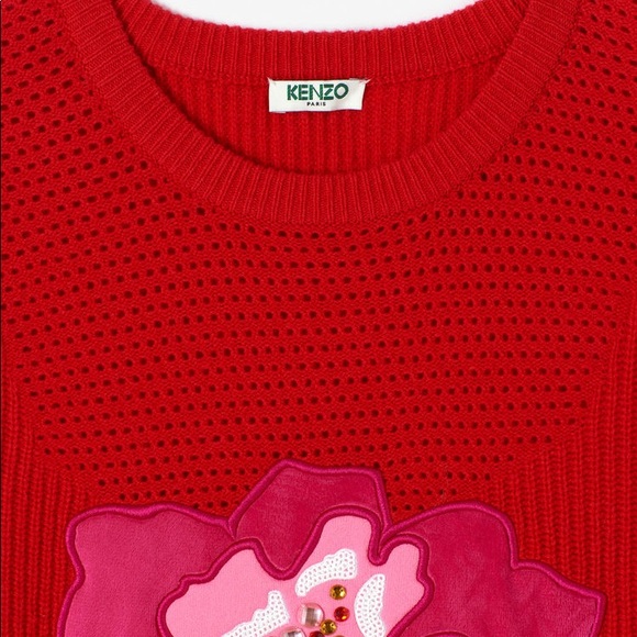 KENZO Red ‘Indonesian Flower' jumper M - Picture 5 of 10
